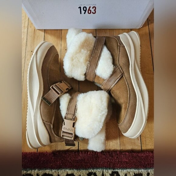 Pajar Canada Avi Tan Suede And Shearling Boots Women's Size 8-8.5 - Picture 2 of 13